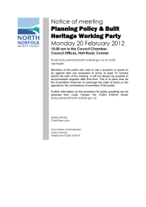 Planning Policy &amp; Built Heritage Working Party Notice of meeting