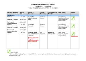 North Norfolk District Council Cabinet Work Programme