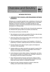 WITNESS PROTOCOL  1. GUIDANCE FOR COUNCILLORS REGARDING WITNESS EVIDENCE.