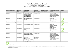 North Norfolk District Council Cabinet Work Programme