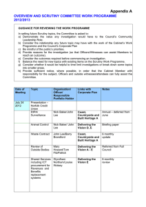 Appendix A OVERVIEW AND SCRUTINY COMMITTEE WORK PROGRAMME 2012/2013