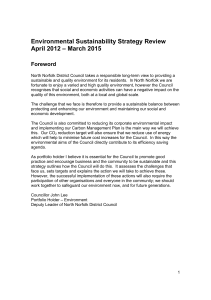 Environmental Sustainability Strategy Review April 2012 – March 2015 Foreword