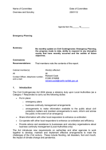 Name of Committee Date of Committee Overview and Scrutiny 25/01/12