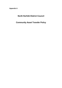 North Norfolk District Council  Community Asset Transfer Policy Appendix A