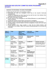 Appendix C OVERVIEW AND SCRUTINY COMMITTEE WORK PROGRAMME 2012/2013