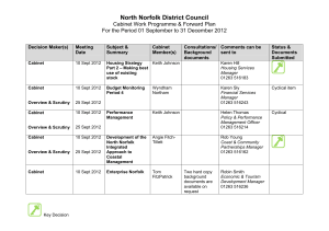 North Norfolk District Council Cabinet Work Programme &amp; Forward Plan