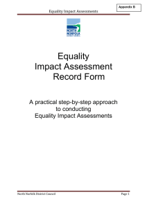 Equality Impact Assessment Record Form