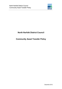 North Norfolk District Council  Community Asset Transfer Policy December 2012