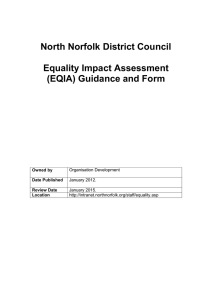 North Norfolk District Council Equality Impact Assessment (EQIA) Guidance and Form