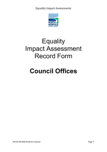 Equality Impact Assessment Record Form