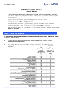 North Norfolk Local Priorities Topline Results