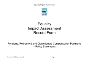 Equality Impact Assessment Record Form