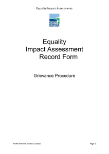Equality Impact Assessment Record Form