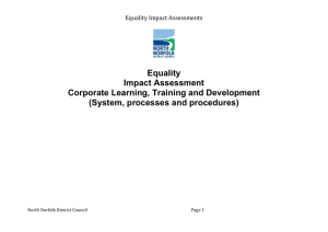 Equality Impact Assessment Corporate Learning, Training and Development (System, processes and procedures)