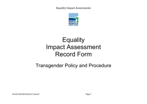 Equality Impact Assessment Record Form