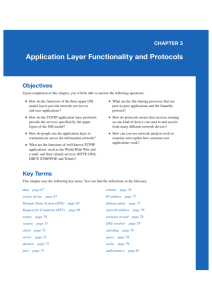 Application Layer Functionality and Protocols Objectives CHAPTER 3