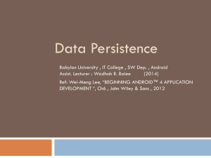 Data Persistence