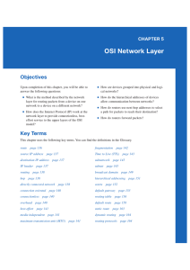 OSI Network Layer Objectives CHAPTER 5