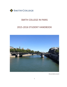 SMITH COLLEGE IN PARIS 2015-2016 STUDENT HANDBOOK  1