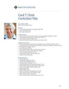 Carol T. Christ Curriculum Vitae
