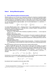 Notes 6: Solving differential equations 6.1 Ordinary differential equations and dynamical systems
