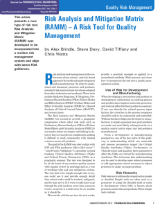 Risk Analysis and Mitigation Matrix Management Quality risk Management