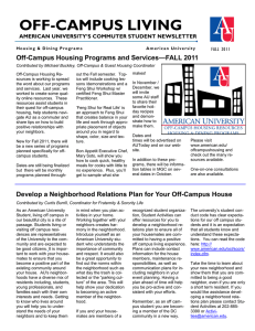 Off-Campus Housing Programs and Services—FALL 2011