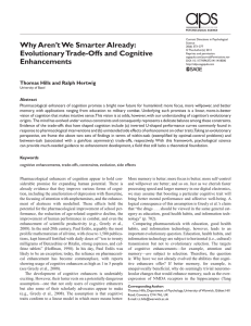 Why Aren’t We Smarter Already: Evolutionary Trade-Offs and Cognitive