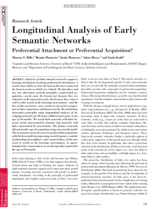 Longitudinal Analysis of Early Semantic Networks Preferential Attachment or Preferential Acquisition? Research Article