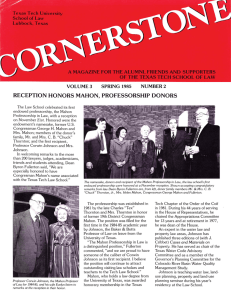 RECEPTION HONORS MAHON,  PROFESSORSHIP DONORS VOLUME 3 NUMBER 2 SPRING  1985