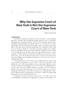 Why the Supreme Court of New York is Not the Supreme 6