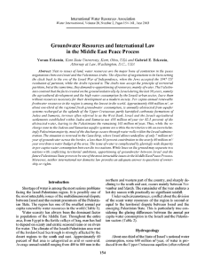 Groundwater Resources and International Law in the Middle East Peace Process