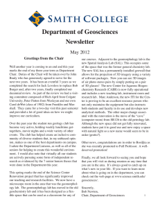 Department of Geosciences Newsletter  May 2012