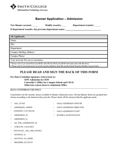 Banner Application – Admission