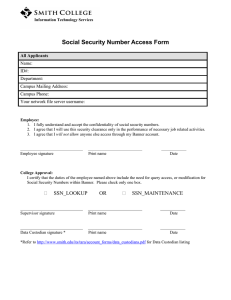 Social Security Number Access Form  All Applicants Name: