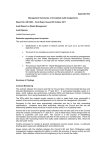 Appendix B(1)  Management Summaries of Completed Audit Assignments