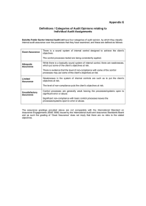 Appendix E Definitions / Categories of Audit Opinions relating to