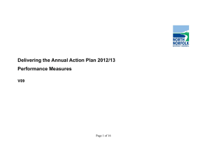 Delivering the Annual Action Plan 2012/13 Performance Measures  V09