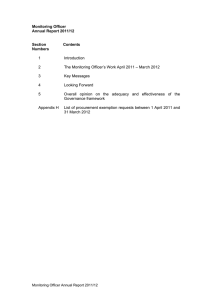 Monitoring Officer Annual Report 2011/12  Section