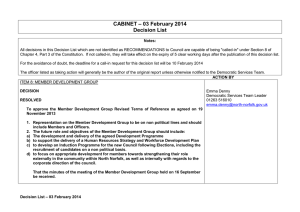 – 03 February 2014 CABINET Decision List