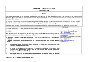 CABINET – 5 September 2011 Decision List