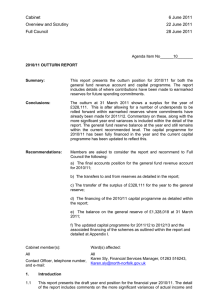 Cabinet  6 June 2011 Overview and Scrutiny