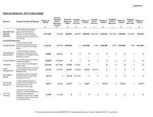 Reserves Statement - 2011/12 Base Budget Appendix E Reserve