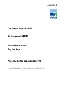 Corporate Plan 2012-15  Action plan 2012/13 Amended after consultation v02