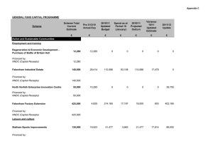 GENERAL FUND CAPITAL PROGRAMME Variance Scheme Total 2010/11