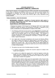 OFFICERS’ REPORTS TO DEVELOPMENT COMMITTEE – 8 MARCH 2012