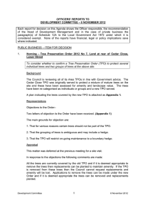 Each report for decision on this Agenda shows the Officer... of  the  Head  of  Development ... OFFICERS’ REPORTS TO – 8 NOVEMBER 2012