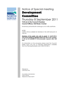 Development Committee  Thursday 8 September 2011