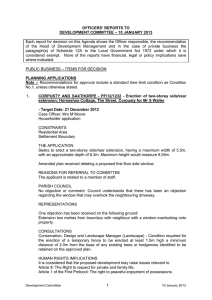 Each report for decision on this Agenda shows the Officer... of  the  Head  of  Development ... OFFICERS’ REPORTS TO – 10 JANUARY 2013