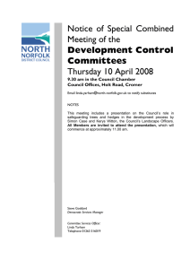 Notice of Special Combined Meeting of the Thursday 10 April 2008 Development Control